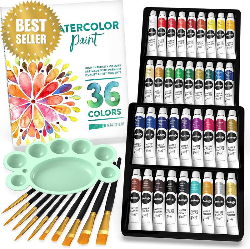 Watercolor Paint Set for Adults, Kids, Beginner & Professional Artists - 36 Wate