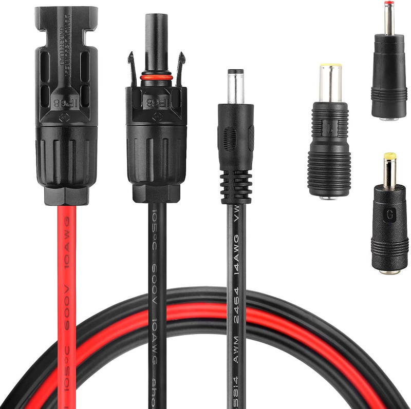 PAEKQ Solar Panel to 5.5X2.1Mm Adapter Cable, DC 5.5X2.1Mm Connector with DC 8Mm