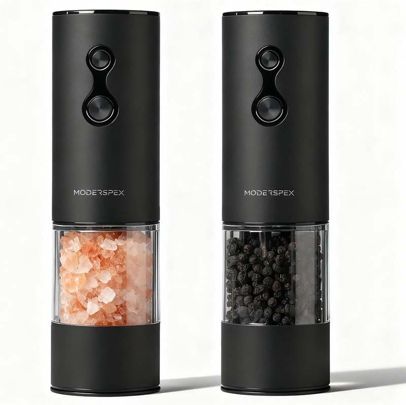 Electric Salt and Pepper Grinder Set USB-C Rechargeable, Dual-Speed Automatic Sa