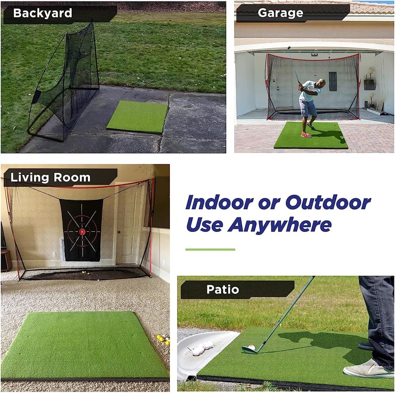 Golf Mat, 5X4Ft Golf Hitting Mats Practice with 10 Golf Balls, 9 Golf Tees, Golf