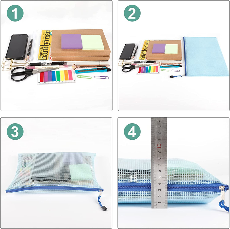 16Pcs Mesh Zipper Pouch, Puzzles, Board Game Storage Bags for Organizing, Waterp