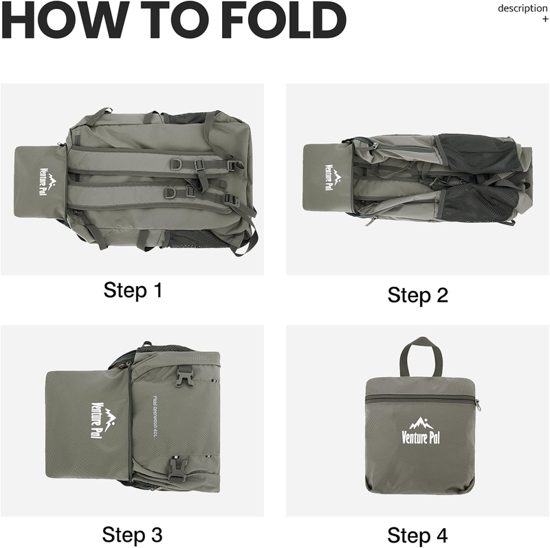 40L Lightweight Packable Travel Hiking Backpack Daypack