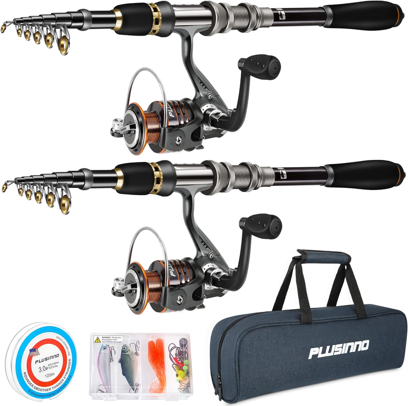 Fishing Rod, Telescopic Fishing Rod and Reel Combo, Collapsible Travel Fishing