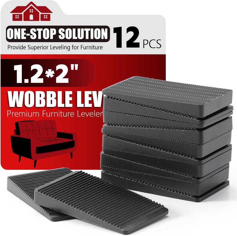 Furniture Leveler 12Pcs Kit for Table Dresser Toilet Furniture anti Wobble Pad