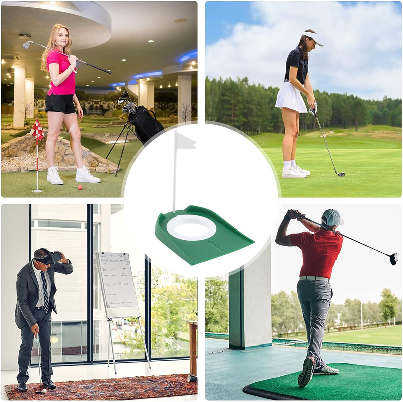Plastic Golf Putting Cup Green Golf Ball Putting Mat Golf Training Aid with Hole