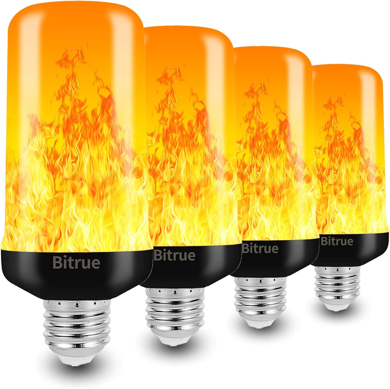 【Upgraded】 Flame Light Bulb,LED Flame Effect Light Bulb, E26 Base,4 Modes Flick