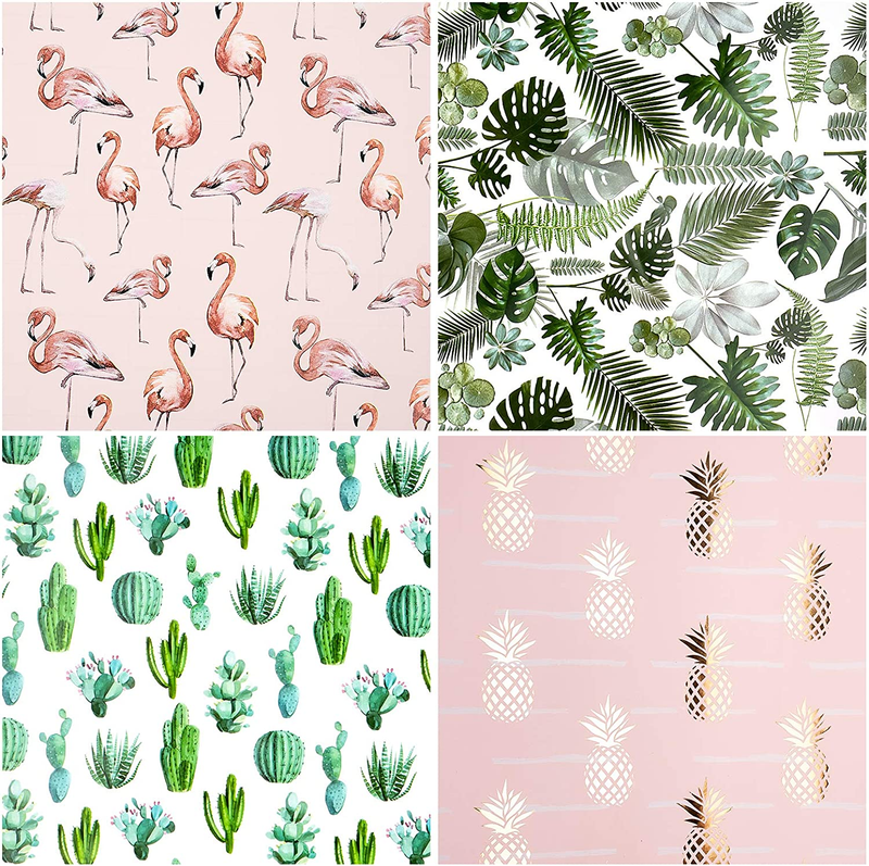 Wrapping Paper Roll - Flamingo/Cactus/Pineapple/Banana Leaf Design for Wedding,