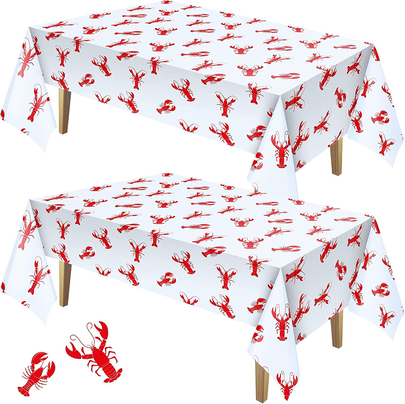 Crawfish Tablecloth Birthday Party Lobster Table Covers108 X 54 Inches 2pcs