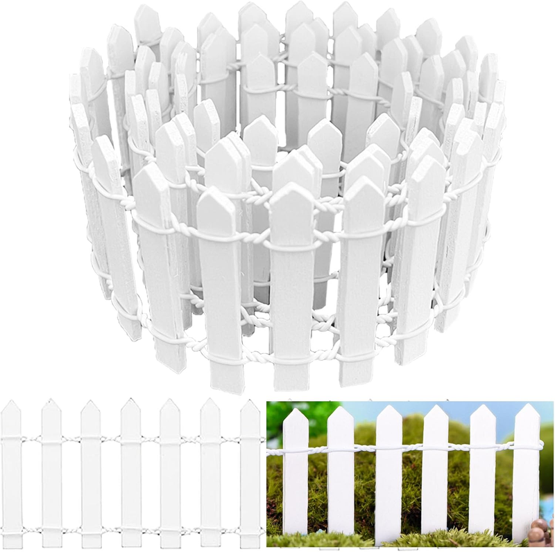Miniature Fairy Garden Fence 35 Inches,Fairy Garden Accessories Outdoor Wood Pic