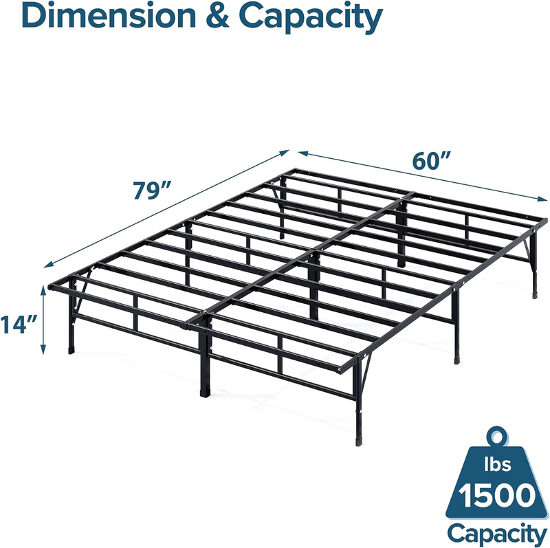 ZINUS Smartbase Compack Mattress Foundation, 14 Inch Metal Bed Frame, No Box Spr