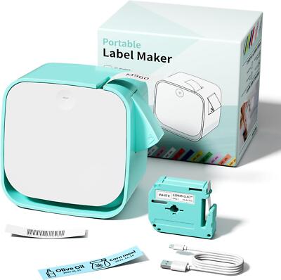 Bluetooth Label Maker - Rechargeable Mini Labeler Machine With Tapes, M960 Label