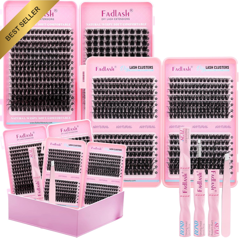 DIY Lash Extension Kit Bulk Packs D Curl Volume Individual Eyelash Clusters Wisp