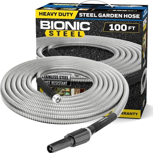 , 304 Stainless Steel Metal Water Hose 100ft