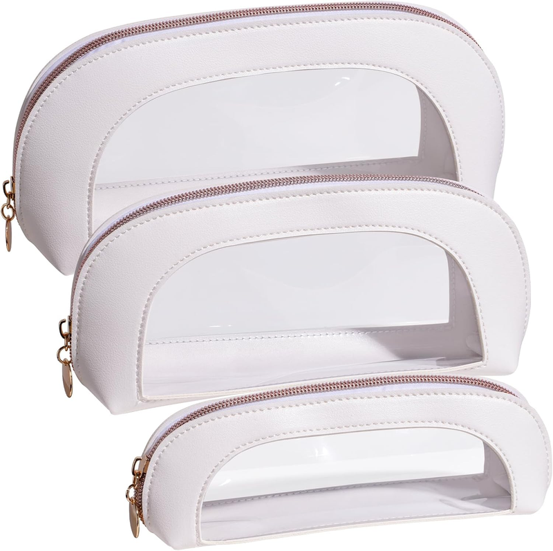 BS-MALL 3 Pcs Makeup Bag Set, Waterproof Travel Makeup Kit with Zippers, Lightwe
