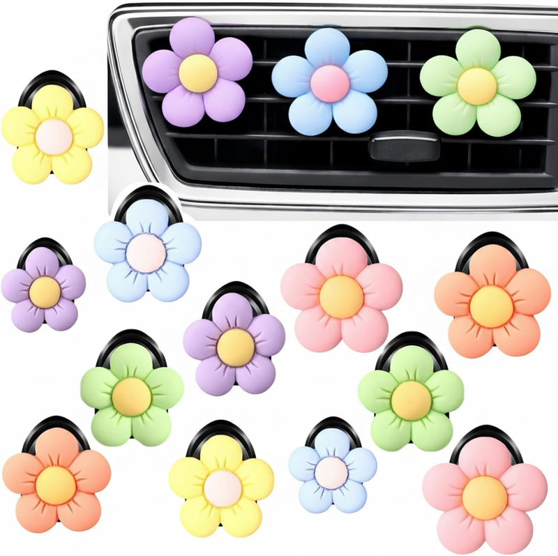 Tallew 12 Pcs Daisy Flower Car Vent Clips