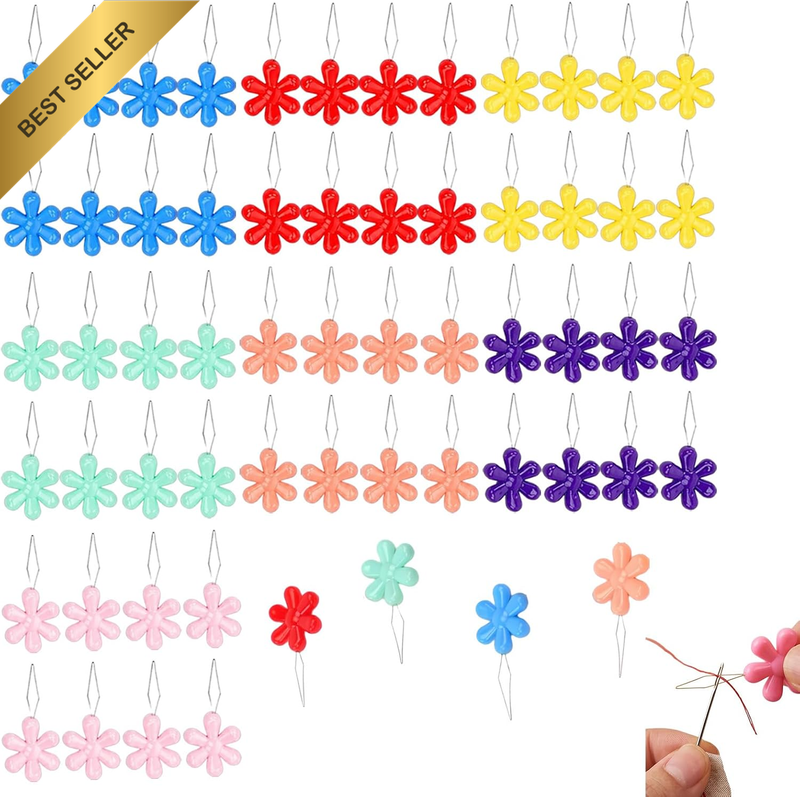 60-Pack Flower Needle Threader Tools – Easy Threading for Hand Sewing, Sewing Ma