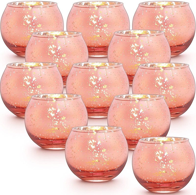 S Set Of 12 - Mercury Glass Votives Candle Holder