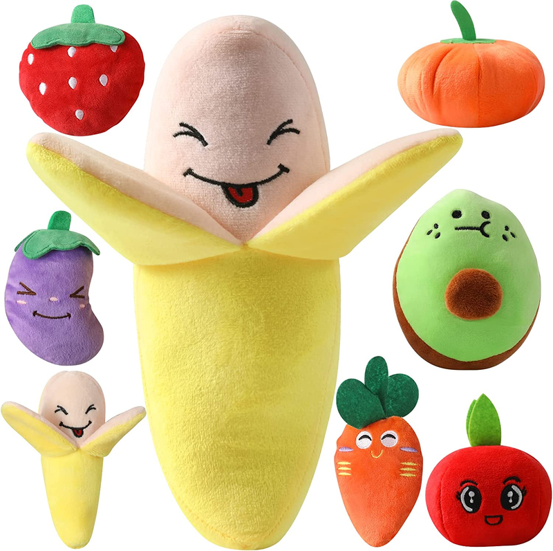 For Small Dog Squeaky Toys Puppy Toys 8 Pack Oversized Banana Dog Toy F