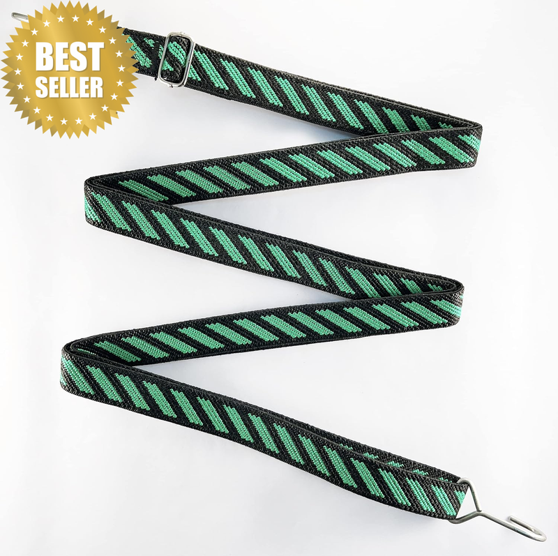 Flat Bungee Cord with Steel Hooks Adjustable Length 67"-126", Heavy Duty Bungee