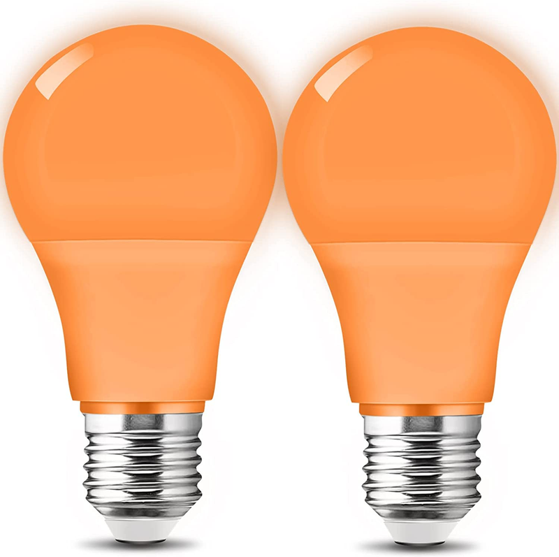 9W Orange LED Light Bulbs 2-Pack - for Holiday & Party Lighting