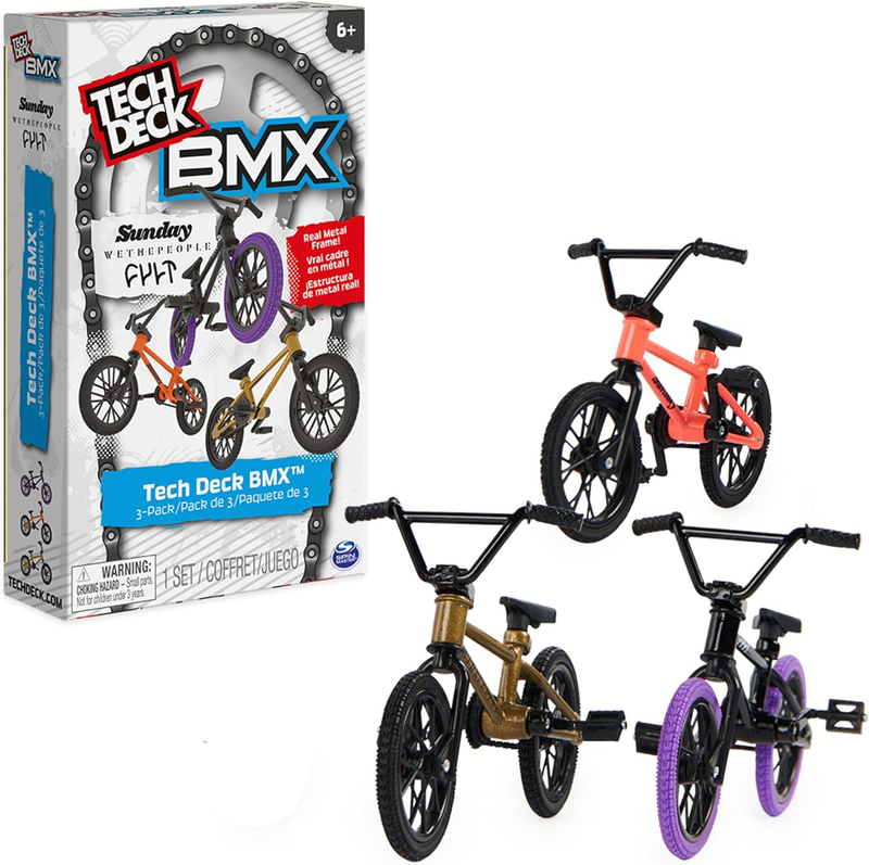 TECH DECK, BMX Finger Bike 3-Pack, Collectible and Customiza