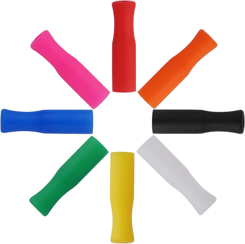 8 Pcs Silicone Straw Tips, Multi Colored Food Grade Straws Nozzles Covers, Reusa