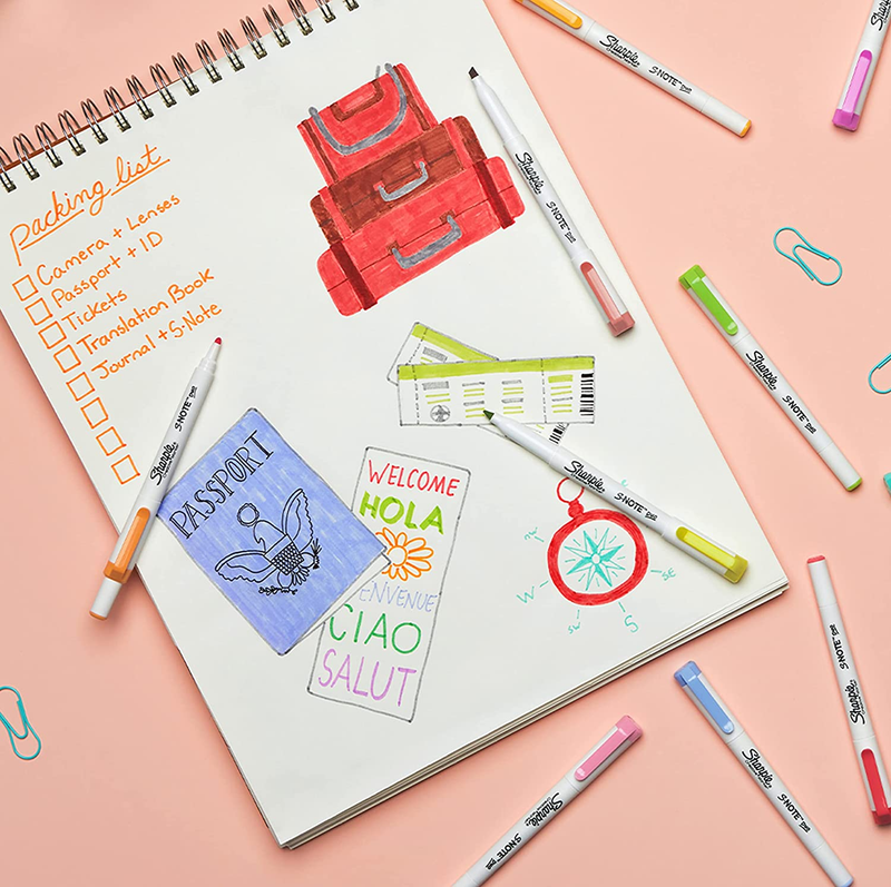 Sharpie S-Note Duo Dual-Ended Creative Markers, Part Highlighter, 16 Count