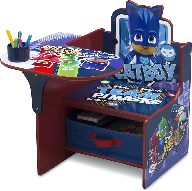PJ Masks Chair Desk with Storage Bin Ideal for Arts & Crafts, Homework & More