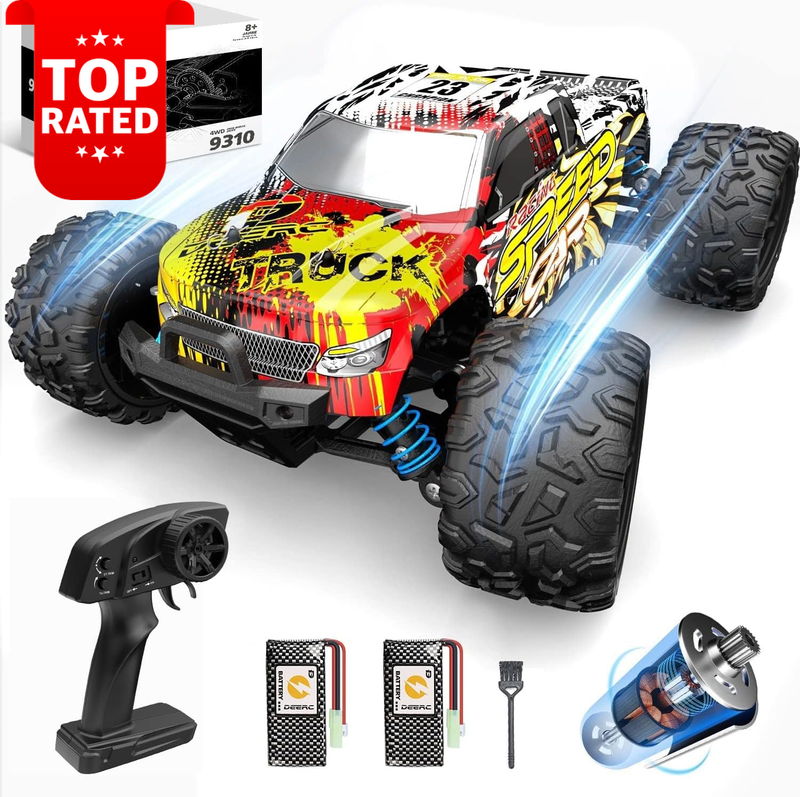 High Speed 1:18 Scale RC Monster Truck 30+MPH Off Road 4WD 2.4GHz 2 Batteries