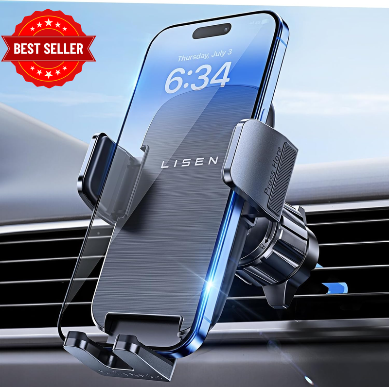 Car Phone Mount, Phone Holders for Your Car [Thick Cases Friendly] Car Vent Phon