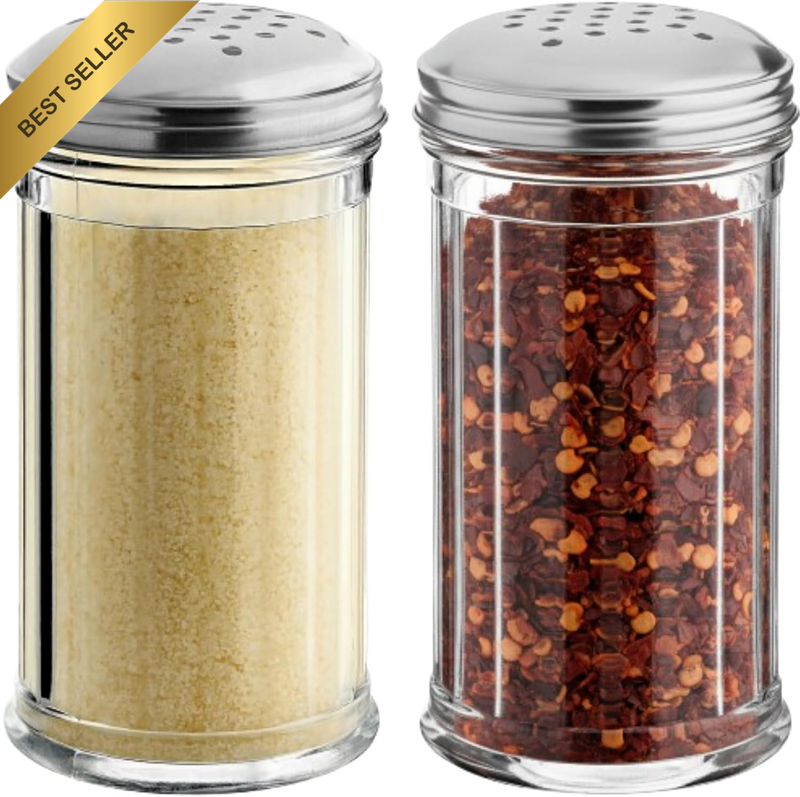 Kitchen Glass Seasoning Bottle with Medium Holes Lid, Clear Sugar/Spice Dispense