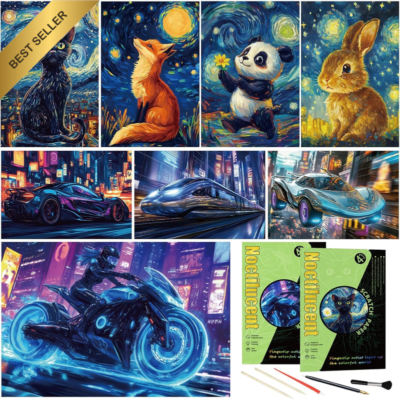 Scratch Art Books for Adults Scratch Painting Paper Paint by Scratch Kits for Ad