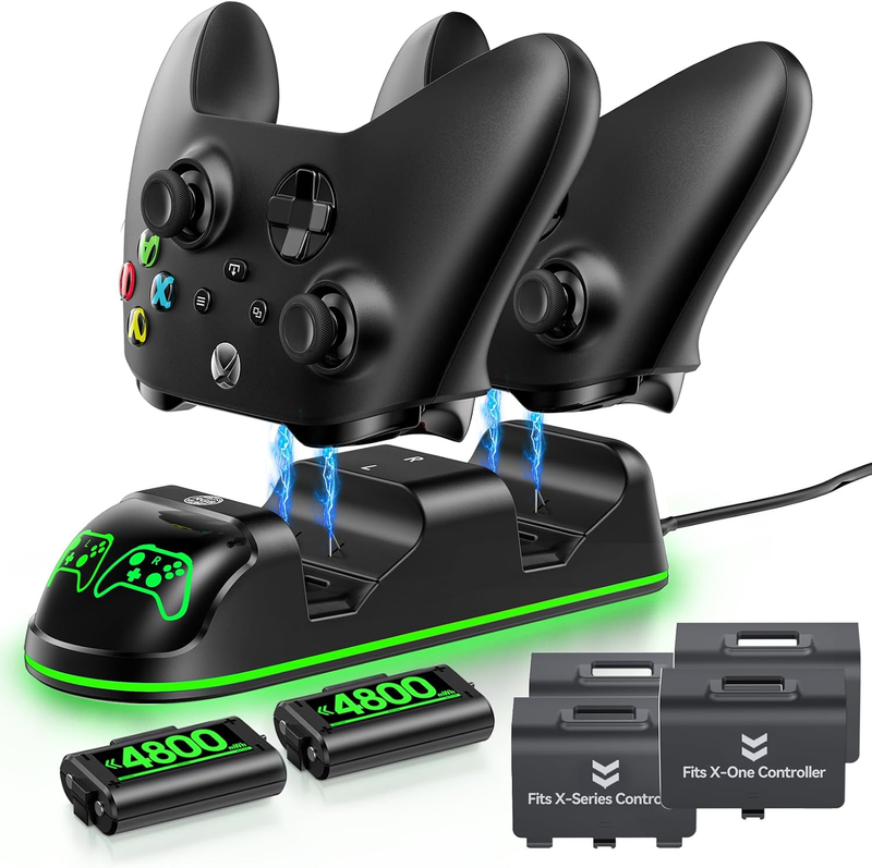 Controller Charging Station 2 Battery Pack 4800mWh Series X S One Elite RGB Dock