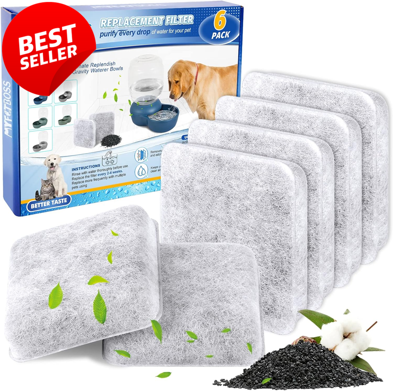 Dog Water Filter Replacement Petmate Replendish Bowl Compatible 6 Pack - US