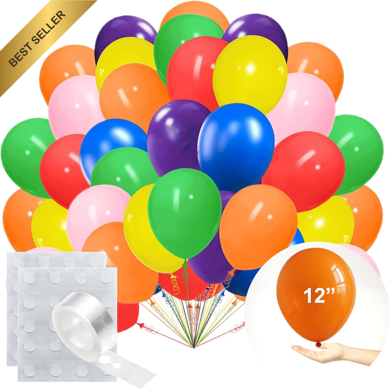 50Pcs 12Inch Rainbow Latex Balloons Mixed Colors Party Wedding Baby Shower Decor