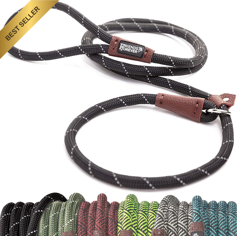 Extremely Durable Dog Rope Leash, Premium Quality Training Slip Lead, Reflective