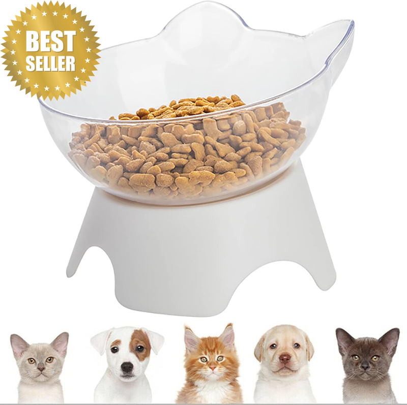 Cat Dog Bowls with Raised Stand,  Wide Mouth Non-Slip Pet Food Water Feeder Bowl