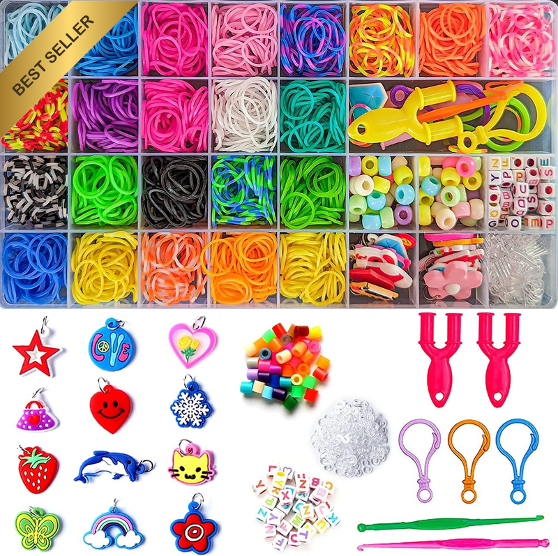 Loom Rubber Bands Kit, 2000+ Bands in 23 Colors with Accessories for DIY Friends