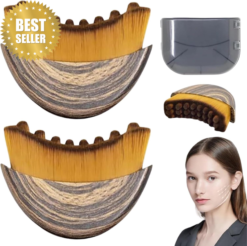 Lymphatic Contour Face Brush, 2 PCS Facial Lymphatic Drainage Massager, Ergonomi