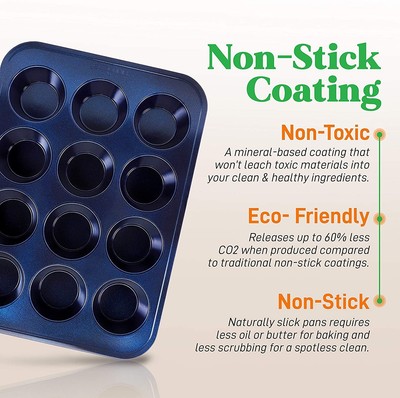 NutriChef Non-Stick Kitchen Oven Baking Pans, 6pc Set, Black