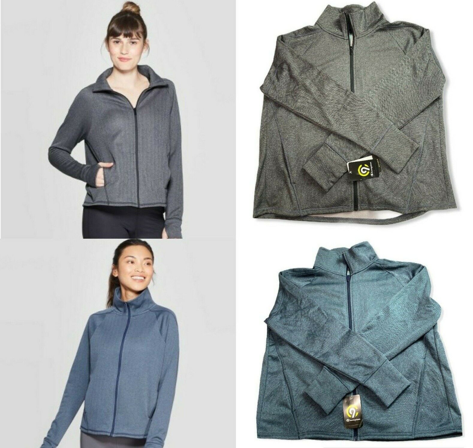 Herringbone Fleece Full Zip Track Jacket -C9 Champion Herringbone Fleece Full Zip Track Jacket -C9 Champion