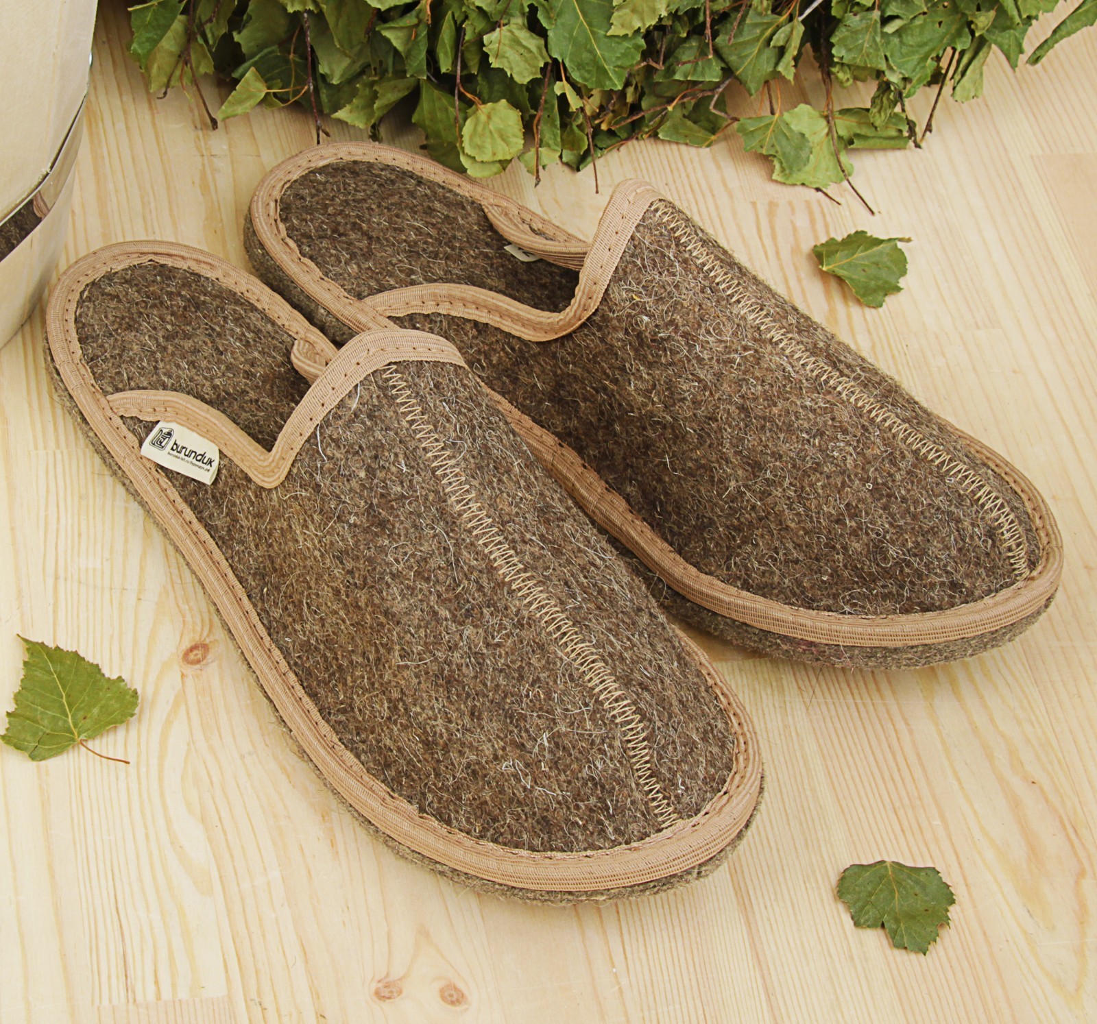 ️ Men's Indoor Slippers 100 Sheep Wool Felt Russian Slippers Warm Cozy