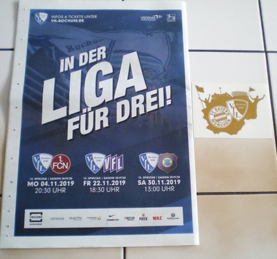 Schal,Aufkleber....VFL BOCHUM 1848-FC BAYERN MÜNCHEN-DFB POKAL 2.Runde-29.10.19-
