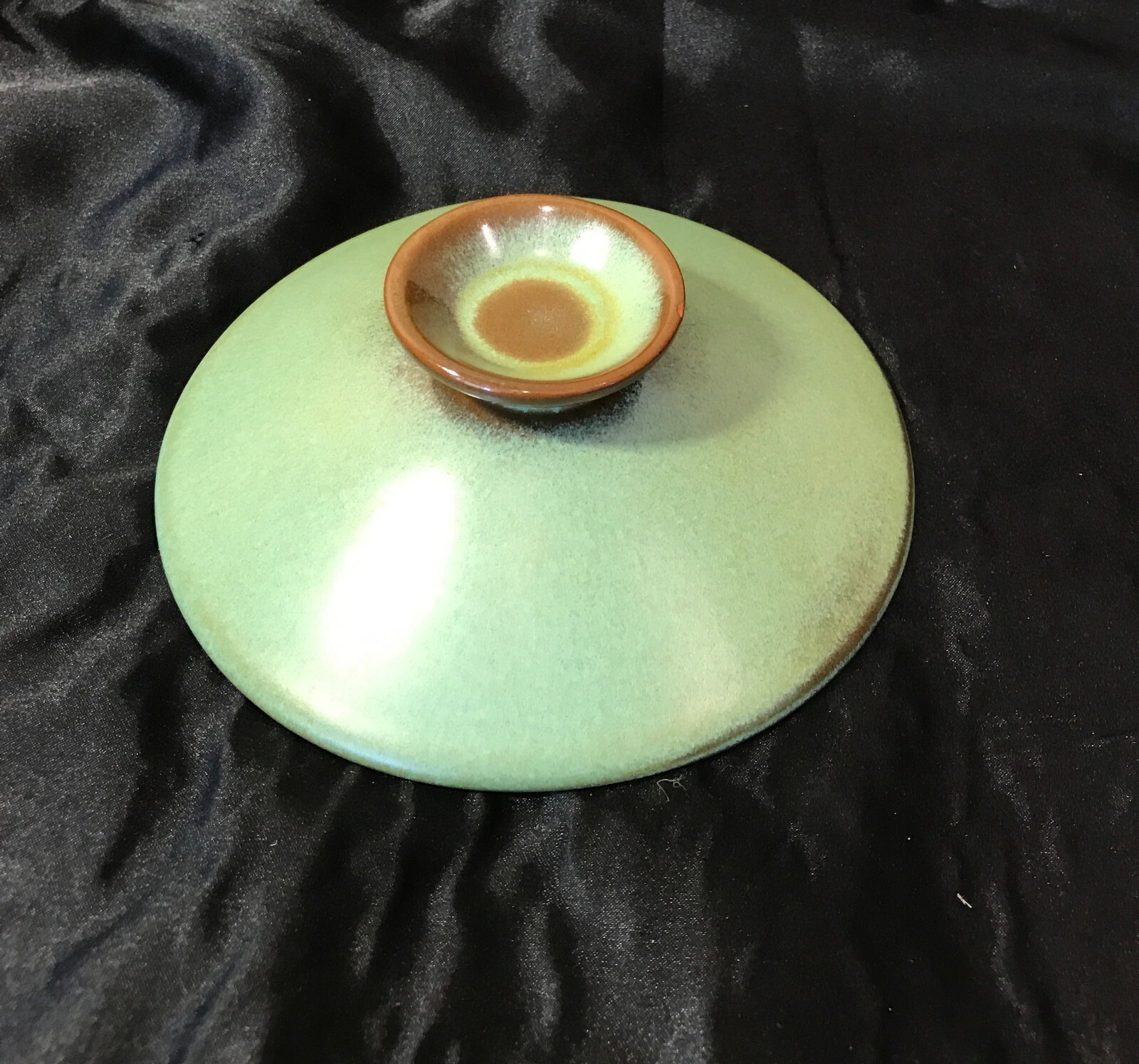 Vintage Frankoma Prairie Green Lid for Bowl  5 1/2