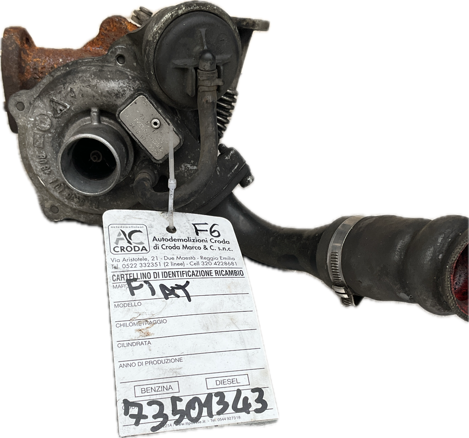 Turbo turbina turbocompressore per  FIAT LANCIA 1.3 codice ricambio : 73501343