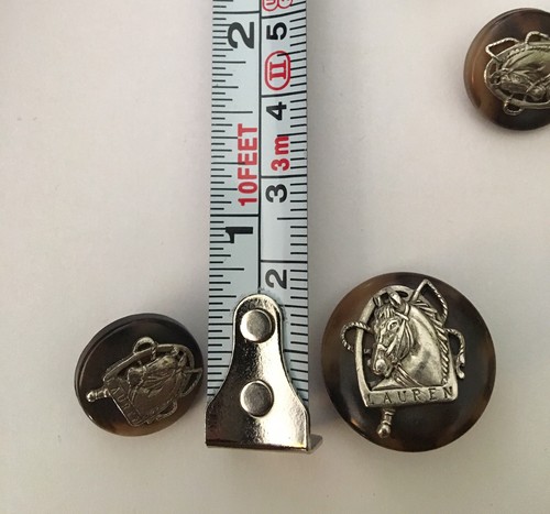 14 Ralph Lauren Equestrian Blazer Brown Replacement Buttons Silver Horse Head