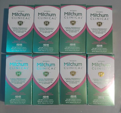 8 Mitchum Women Clinical Powder Fresh AntiPerspirant Deodorant Soft Solid 1.6oz