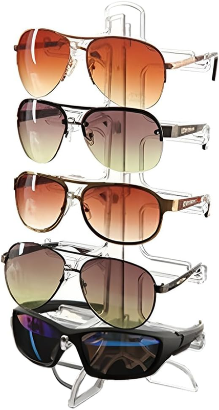 5 Tier Glasses Rack, Desktop Stand Sunglasses Rack Holder,5 Pairs Sunglasses Sto
