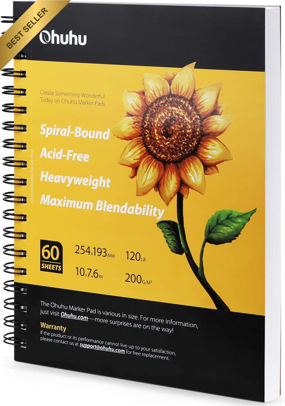 Marker Pads Art Sketchbook, 254 X 193 Mm Large Paper Size, 120LB/200GSM Heavy Sm