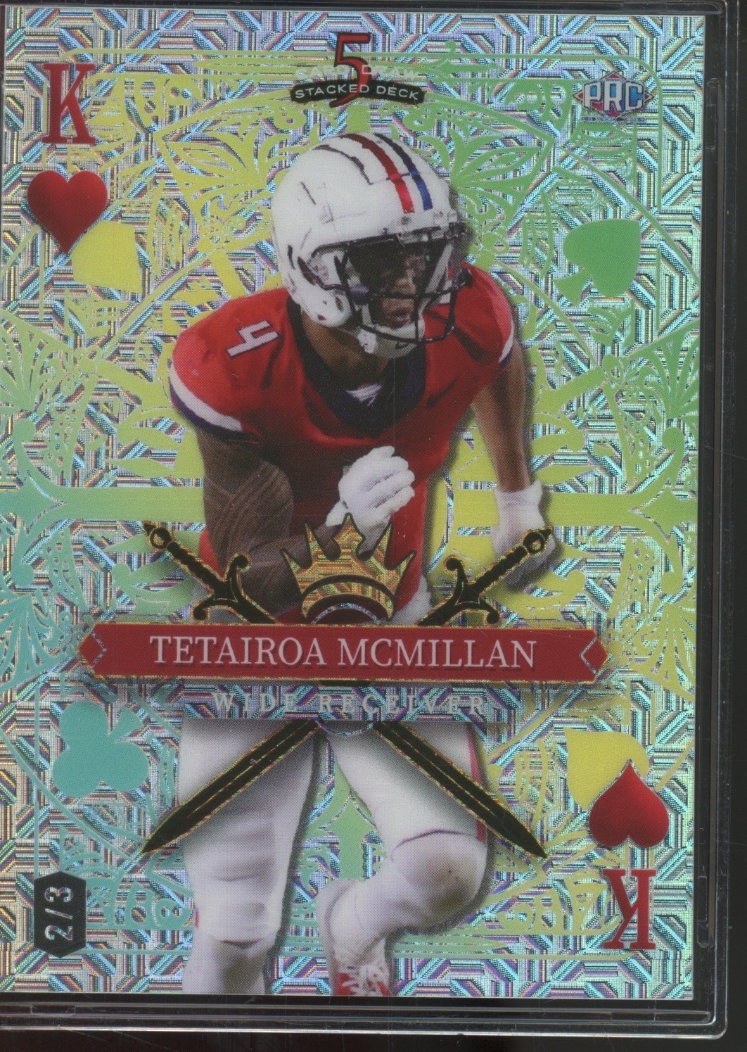2024 Wild Card 5 Card Deck Mojo King Of Hearts Tetairoa McMillan 2/3 RC Rookie